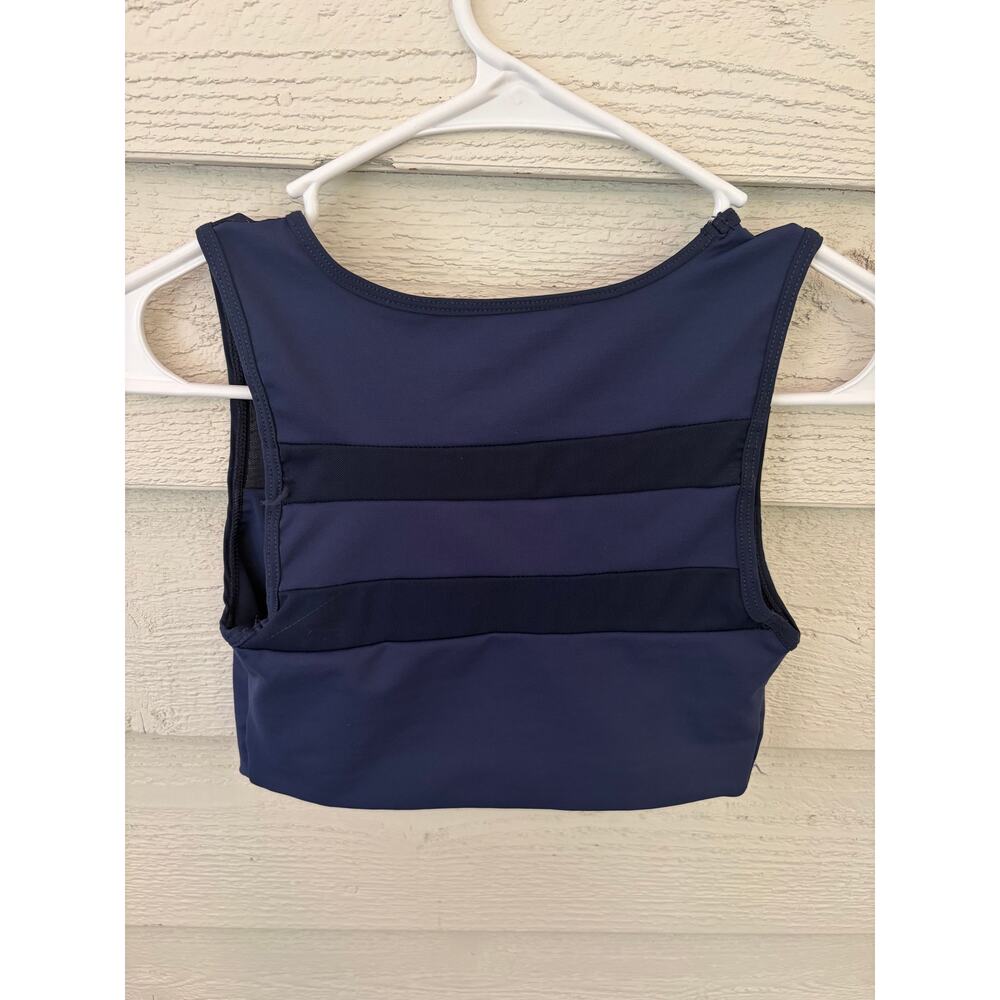 Dyi Navy Blue Mesh Panel Cropped Activewear Tank Top Size Small Nwt — image 7 of 7